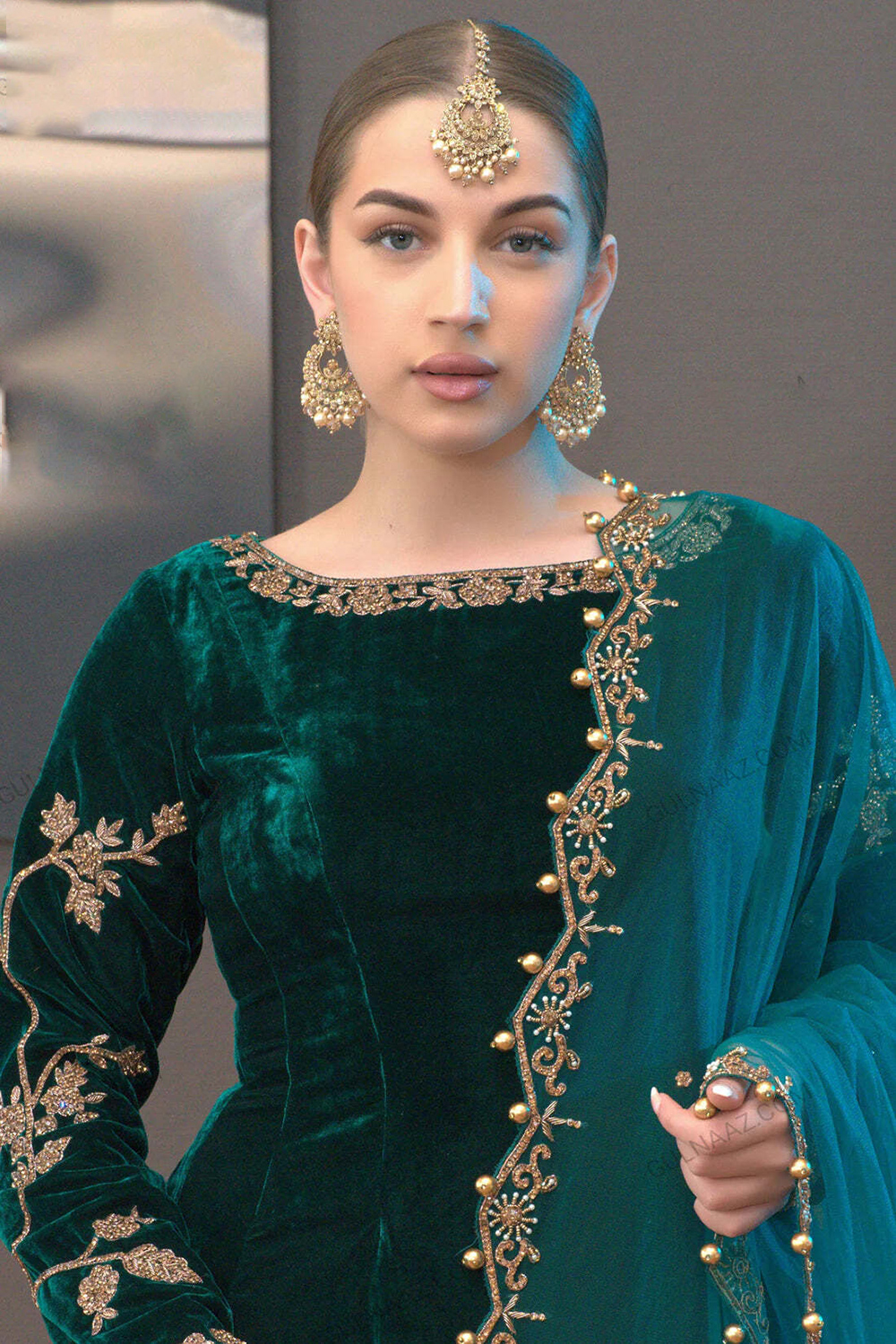 teal-green-velvet-embroidered-frock-style-trouser-suit-lstv132527-1